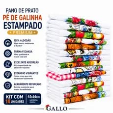 PANO DE PRATO PÉ DE GALINHA GALLO PREMIUM 41X66 CM ESTAMPADO