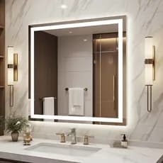 Espelho LED Quadrado 90x90 cm com Touch – Ideal para Camarim Penteadeira e Banheiro