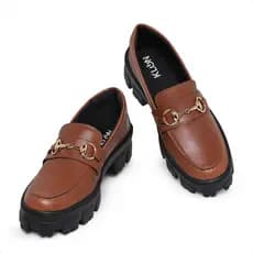 Sapato Feminino Mocassim cor Cappuccino Havana Confortável Casual Dia a Dia Lançamento Klon