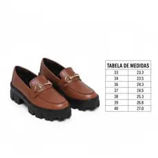 Sapato Feminino Mocassin Tratorado Confortavel  Casual Trabalho Laser Balada Solado Antiderrapante Cor Capuccino-Havana