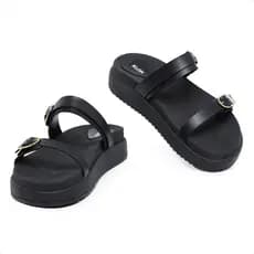 Sandalia Feminina Papete Preta Confortavel Leve Praia Laser Trabalho - KLON-