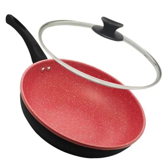 Frigideira Lyor Indução Chef Antiaderente Granilite Wok 28cm com Tampa Para Todos os Fogões