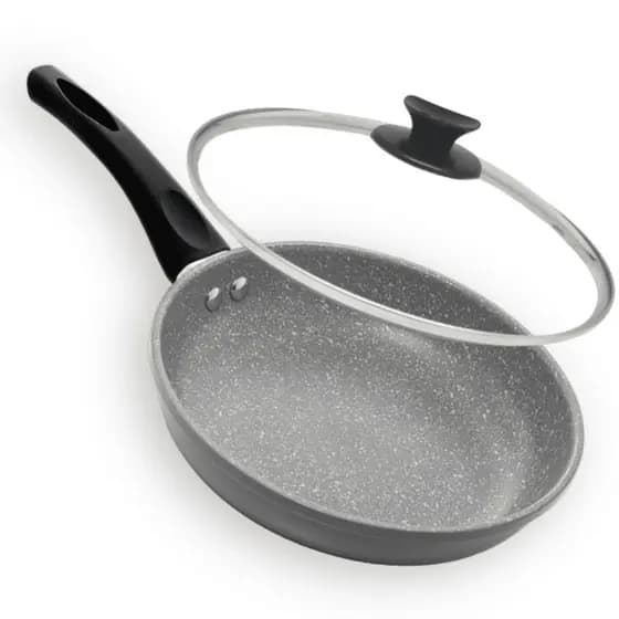Frigideira Antiaderente Indução 24cm Granilite Cinza com Tampa Para Todos os Fogões