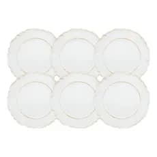 Sousplat Redondo Branco Kit 6 De 33cm Plástico Moon Lyor