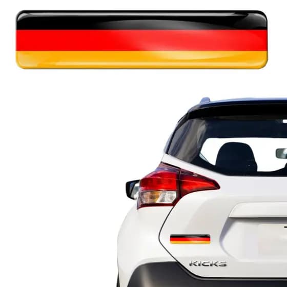 Kit Com 02 Adesivos automotivo em alto relevo resinado decalque bandeira da Alemanha Germany