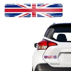 Kit Com 02 Adesivos automotivo em alto relevo resinado decalque bandeira do Reino Unido United Kingdom