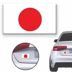 Kit 02 Adesivos em alto relevo Bandeira Japão Resinado Carro e Moto