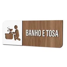 Placa Sinalização Indicativa Banho e Tosa