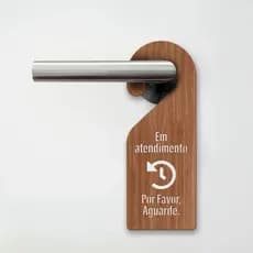 Placa Aviso de Porta Em Atendimento
