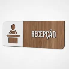 Placa Sinalização Indicativa Recepção