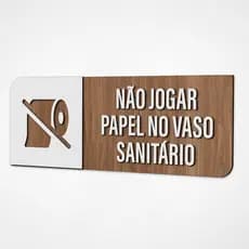 Placa Sinalização Indicativa Não Jogar Papel No Vaso Sanitário