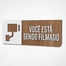 Placa Sinalização Indicativa Você está sendo filmado