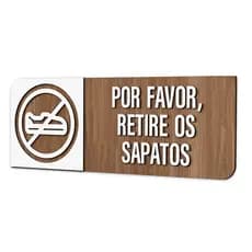 Placa Sinalização Por favor, retire os Sapato