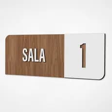 Placa Sinalização Indicativa Sala - Salas Numeradas