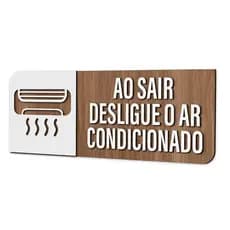 Placa Sinalização Indicativa Desligue o Ar Condicionado