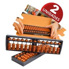Contador até 2 Abacos Abacus Soroban Oriental Educativo Calculadora Japonesa 13 Colunas Dígitos