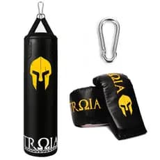 SACO DE PANCADA TROIA PROFISSIONAL 120CM + LUVA DE TREINO
