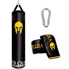 SACO DE PANCADA TROIA PROFISSIONAL 160CM + LUVA DE TREINO