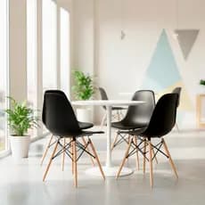 Conjunto 4 Cadeiras Eames DSW em Polipropileno para Escritório e Cozinha - Seat&co