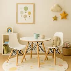 Kit Mesa Infantil Eames 60cm com 2 Cadeiras para Quarto e Brinquedoteca - Seat&co