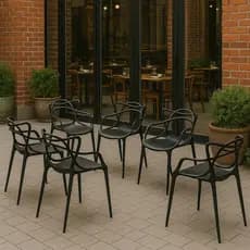 Conjunto 8 Cadeiras Allegra em Polipropileno para Cozinha Área Gourmet e Varanda - Seat&co