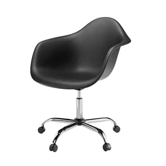 Cadeira Giratória Arm com Braço e Base Cromada para Home Office