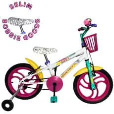 Bicicleta Bike Infantil Menina Menino Marchetti Aro 16 Banco Colorível Bobbie Goods Com Rodinhas