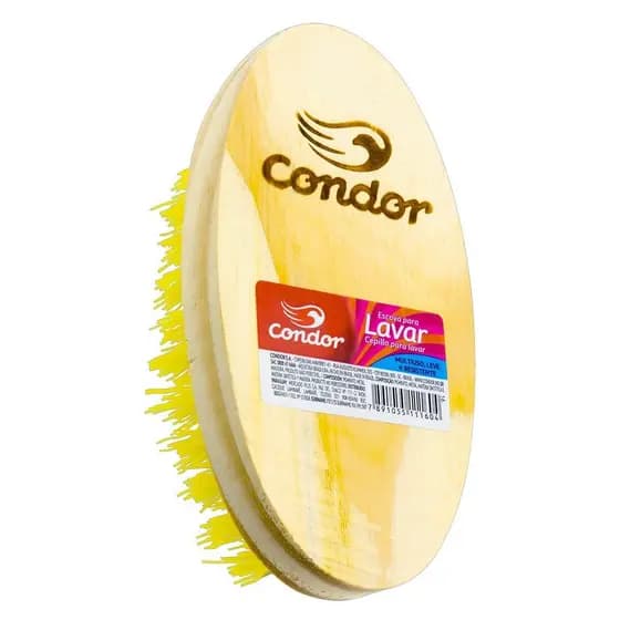 Kit 2 Escovas De Lavar Roupas Madeira Oval Lavanderia - Condor