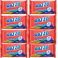 Kit 08 Sabão Em Pedra Razzo Tira Manchas 150g Cada
