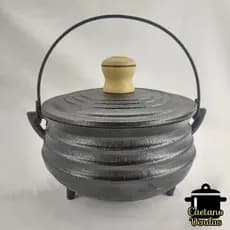 Panela Tripé 1Litro de Ferro Fundido com Alça de Arame