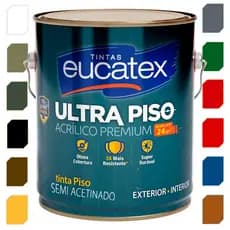 Tinta de Piso Alta resistência lavável Externa e Interna EUCATEX Ultrapiso Semiacetinado