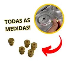 Kit 5 Bicos Injetores Conversor GLP para GN 4 p/ Fogão +1 p/ Forno