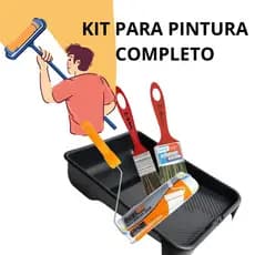 Kit para Pintura Completo: Rolo Acrílico 21,5cm - BESTFER + Bandeja Pintura 23cm - Compel + 02 Trinchas Latex Simples
