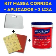 Massa Corrida 900ml Eucatex com 2 Lixas e Espátula Aplicadora de Massa