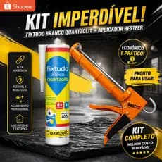 Kit Cola Fixtudo Branco Quartzolit 400g + Aplicador Bestfer