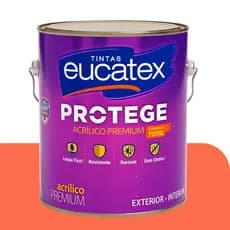 Tinta Acrílica Premium Protege Terracota 3,6L Eucatex Lavável, Sem Cheiro, Alto Rendimento