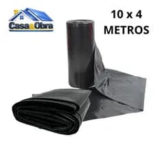 Lona Plástica Preta 10 x 4 Metros Material de Qualidade, Para Proteção, Forragem Etc.
