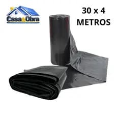 Lona Plástica Preta 30 x 4 Metros Material de Qualidade, Para Proteção, Forragem Etc.
