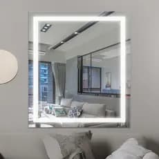 Espelho LED 3 Cores Decorativo com Fonte e Ajuste de Luz