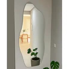Espelho Orgânico Lapidado 50x80cm Peça Decorativa para Parede Acabamento Premium