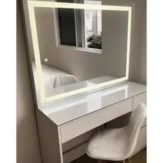 Espelho Retangular LED 80x100cm Iluminado Bivolt para Banheiro e Ambiente Elegante para Penteadeira