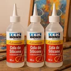 Kit Cola De Silicone Líquida Para Artesanato 100Ml Tekbond