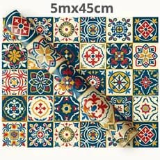 45Cm x5 Metros Papel De Parede Azulejo  Adesivo Auto Colante /Não Precisa de Cola