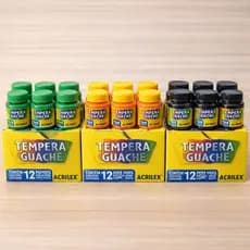 Tinta Guache Acrilex 15ml -Caixa Fechada com 12 Unidades da Mesma Cor