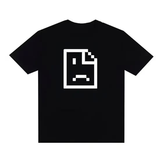 Camiseta Streetwear Oversized Over Meme Erro 404 Bug Y2K Gótico Estiloso Largo Shitpost Camisa Estampado