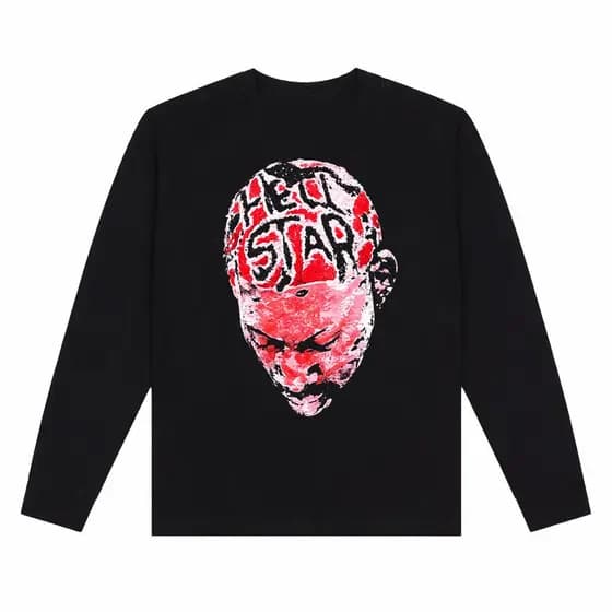 Camiseta De Manga Longa Camisa Over Oversized Dennis Rodman Basquete NBA Gótica Alternativa Swag Y2K Opium Core