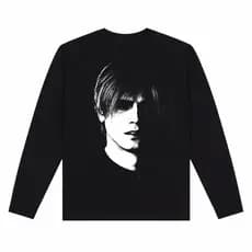 Camiseta De Manga Longa Camisa Streetwear Oversized Over Estampada Resident Evil Leon Swag Alternativa Gótica Y2K