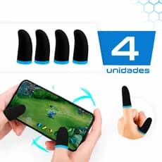 Kit Luvas de Dedo Gamer Profissional Anti Suor Celular Jogos Free Fire PUBG COD Mobile FPS Pro