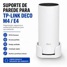Suporte de Parede TP-Link Deco M4 E4 Mesh WiFi Organizador Ventilado Premium Kit Fixação