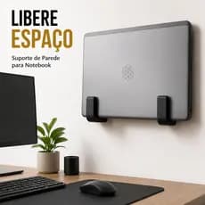 Suporte para Notebook de Parede Premium Organizador Vertical Compacto Libera Espaço Home Office